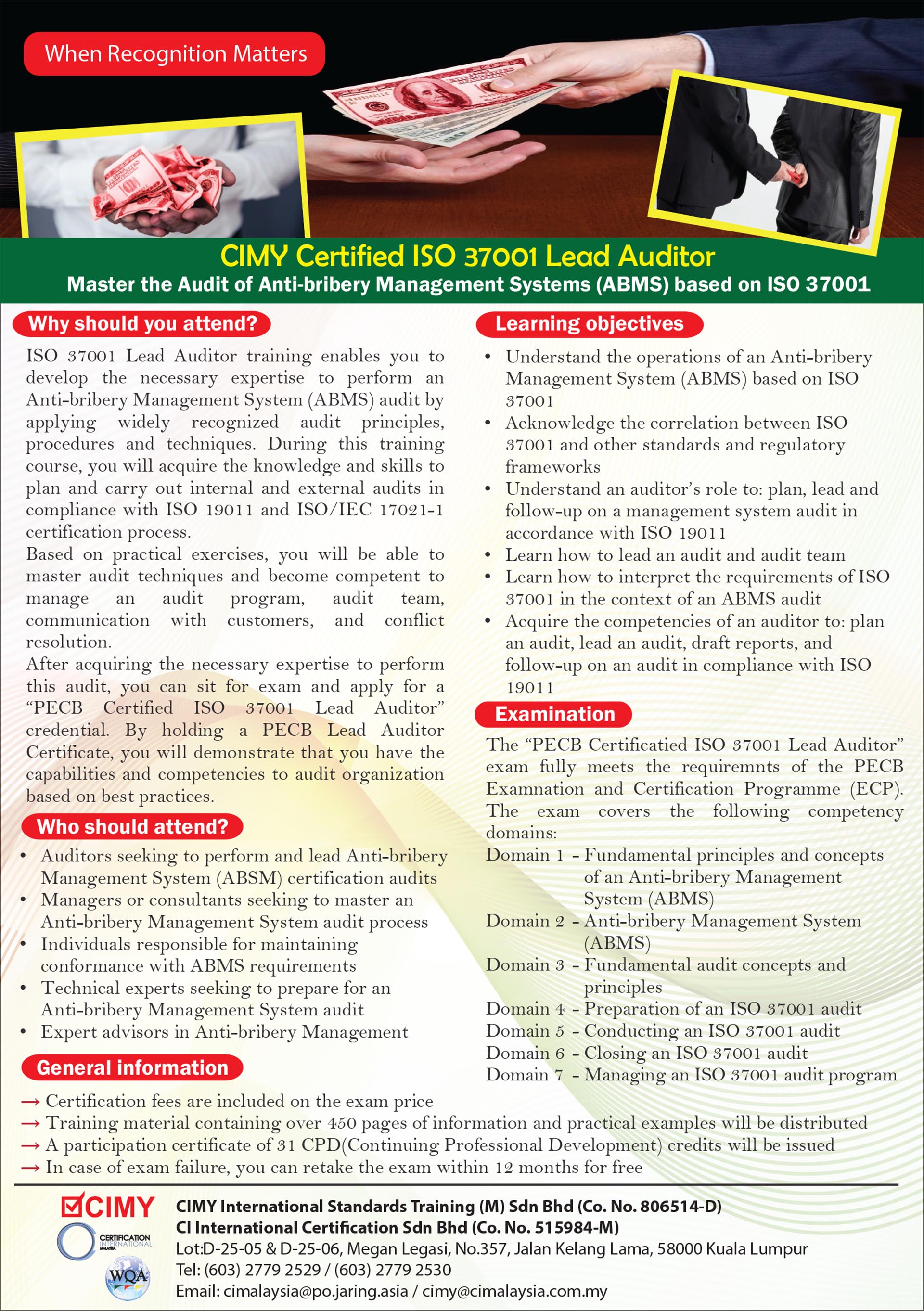 CIMY ISO37001 Lead Auditor